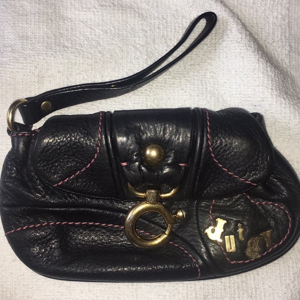 Juicy couture black leather pouch